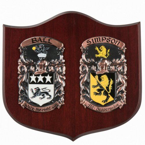 Double Coat of Arms Wall Plaque - Family Crest - Hall of Names