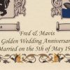 Double Coat of Arms - A3 in Gold Frame - With Personalised Message, Unique Wedding Gift