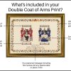 Double Coat of Arms - A3 in Gold Frame - With Personalised Message, Unique Wedding Gift