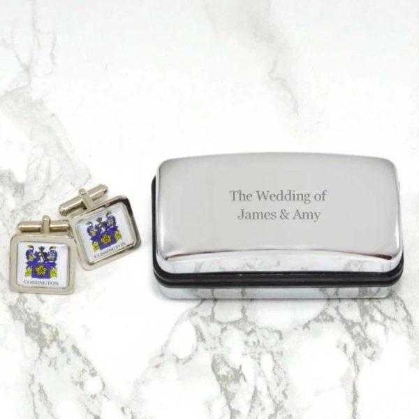 Cufflinks with Family Crest / Coat of Arms, personalised gift