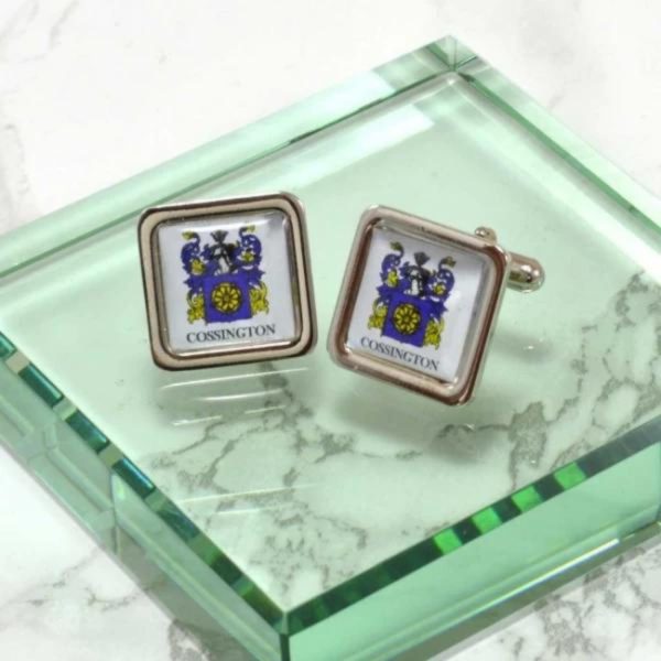 Cufflinks with Family Crest / Coat of Arms, personalised gift