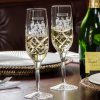 Champagne / Prosecco Crystal Flutes with Coat of Arms
