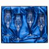 Champagne / Prosecco Crystal Flutes with Coat of Arms