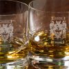 Whisky Tumbler with Wave Design and Coat of Arms / Family Crest
