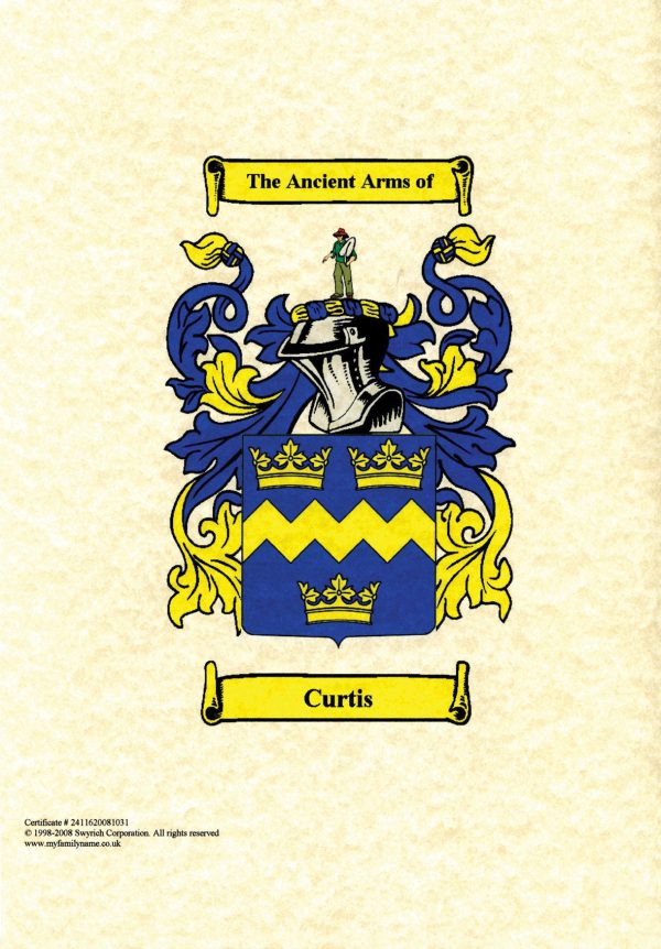 Coat of Arms / Family Crest, Unframed - A4 Size Print - Unique Personalised Gift - FREE UK delivery