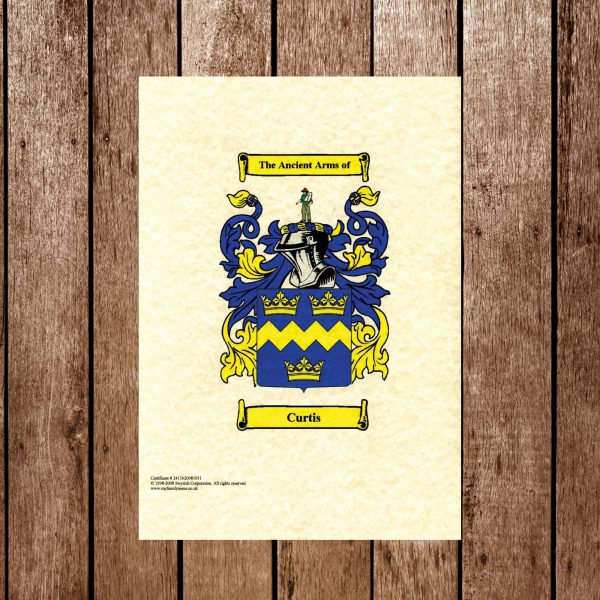 Coat of Arms / Family Crest, Unframed - A4 Size Print - Unique Personalised Gift - FREE UK delivery