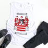 White Tank Top with Large Coat of Arms / Family Crest