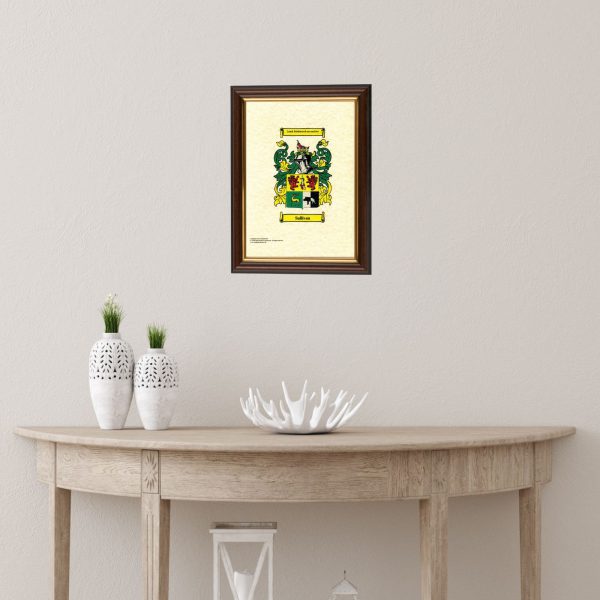 Coat of Arms / Family Crest, A4 Size in Dark and Gold Frame - FREE UK delivery!
