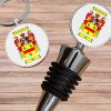Key Ring and Bottle Stopper Set with Coat of Arms