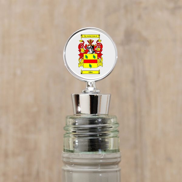 Wine Bottle Stopper with Full Colour Coat of Arms / Family Crest