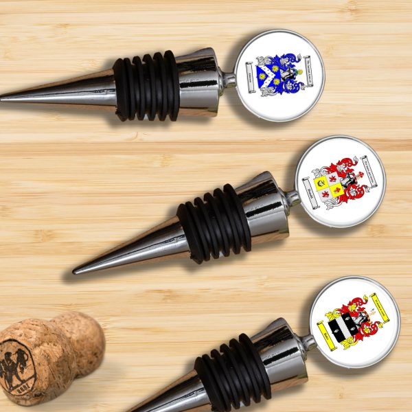 Wine Bottle Stopper with Full Colour Coat of Arms / Family Crest