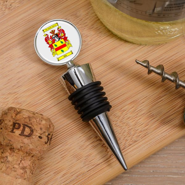 Wine Bottle Stopper with Full Colour Coat of Arms / Family Crest