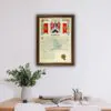 coat of arms print in dark gold frame