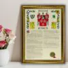 coat of arms print in gold frame