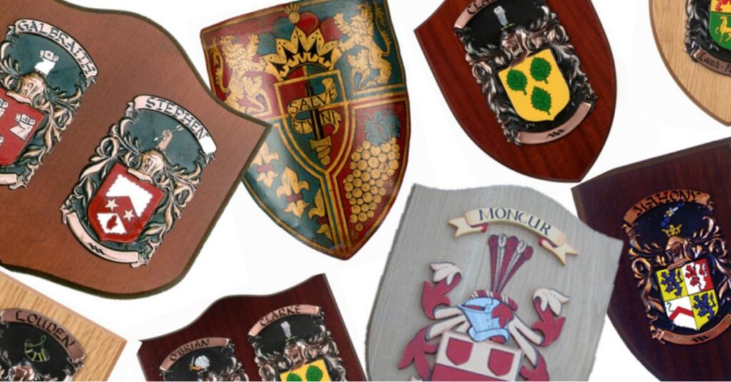 wide selection of hand-painted shields available.